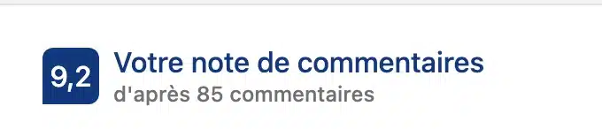 Note de commentaires Booking sur 7 ans