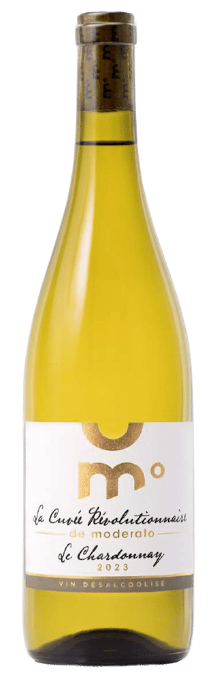 Bouteille de vin blanc Chardonnay sans alcool Moderato - Cuvée élevée 4 mois en fûts