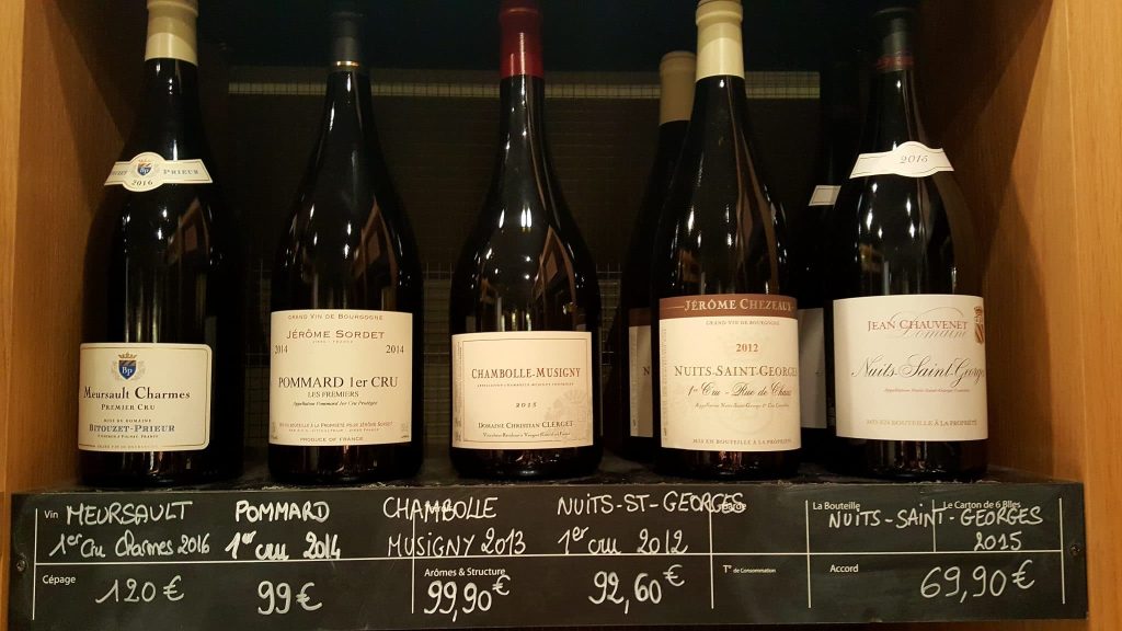 Bouteilles à vendre de la Côte d'Or à la Cave de Mancey