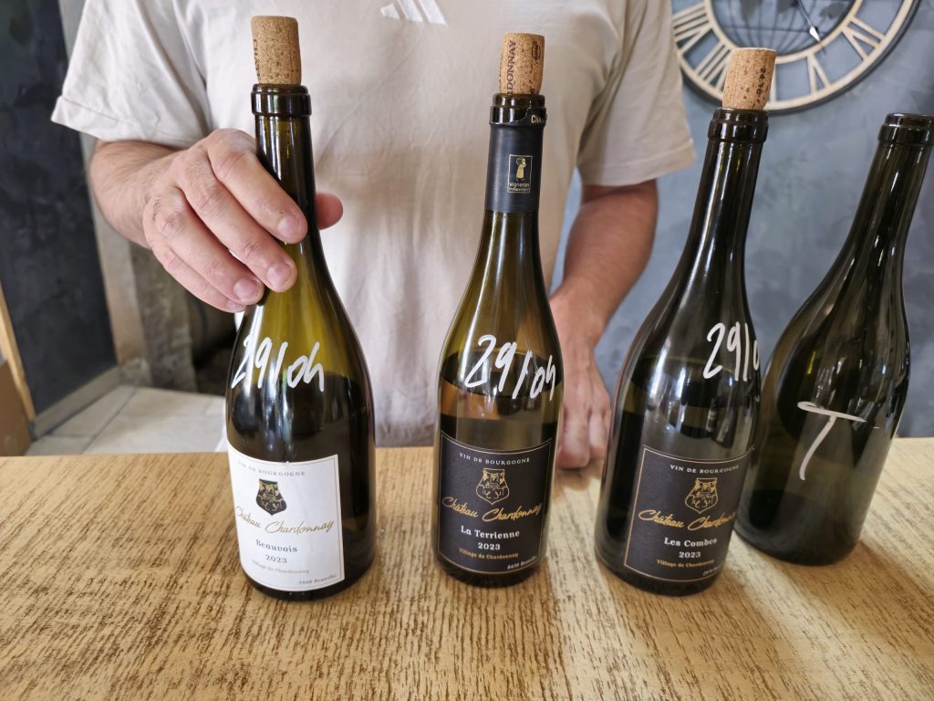 Bouteilles dégustation Château Chardonnay